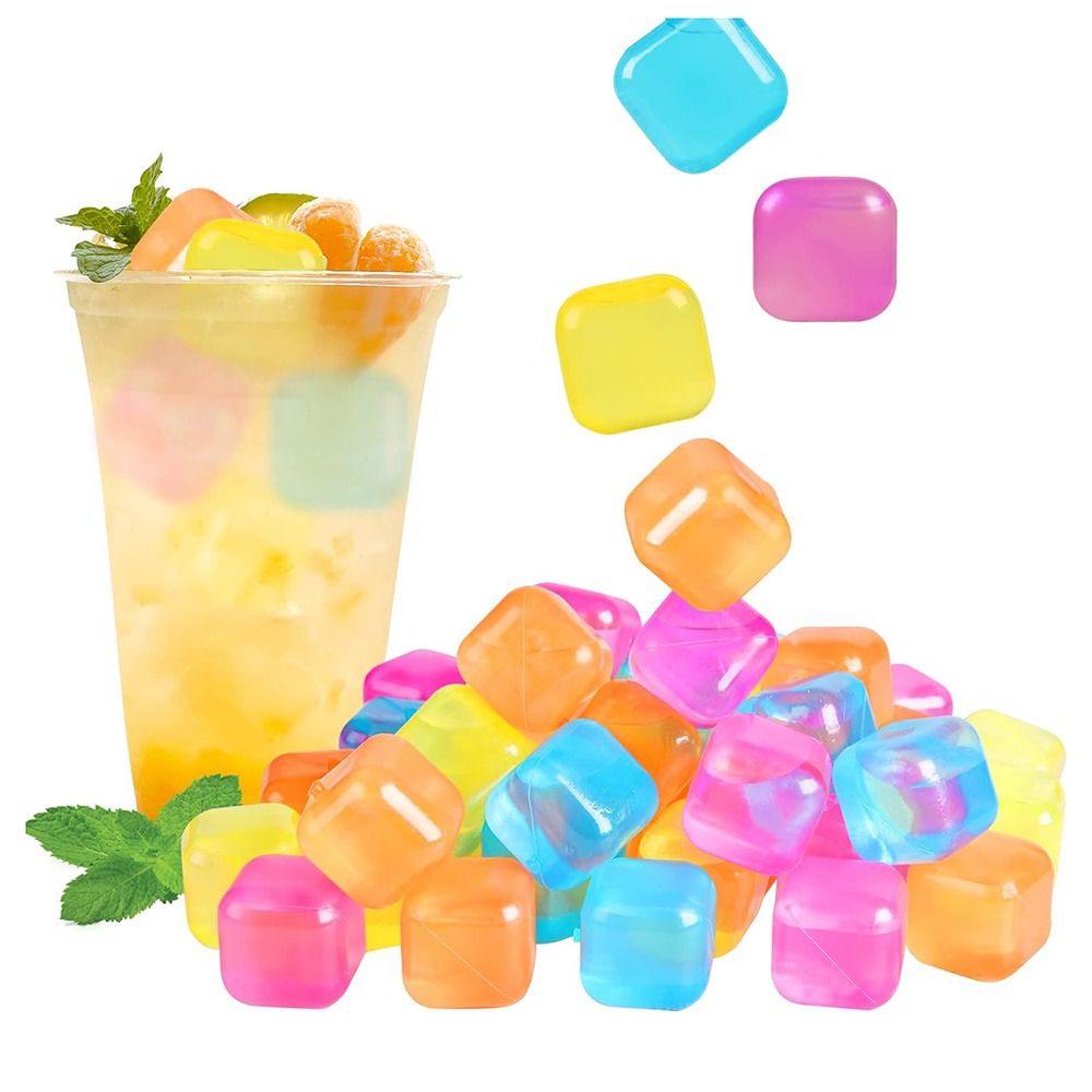 Wine Beer And Spirits - Plastic Ice Cubes 20Pack Colorful Refreezable