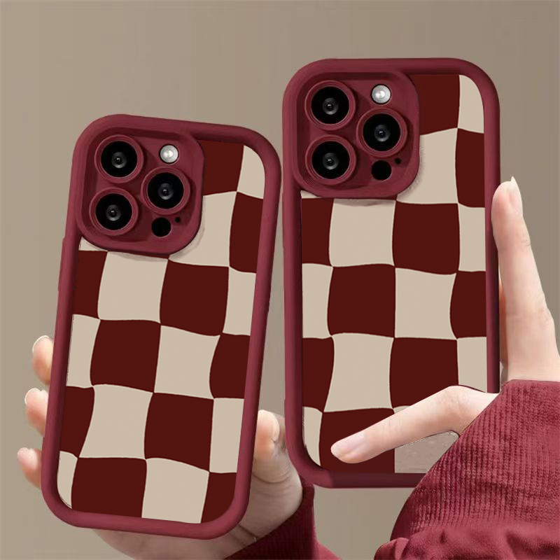 Wine Red Deform Grid Pattern P - Wine & Beer Shop review and price